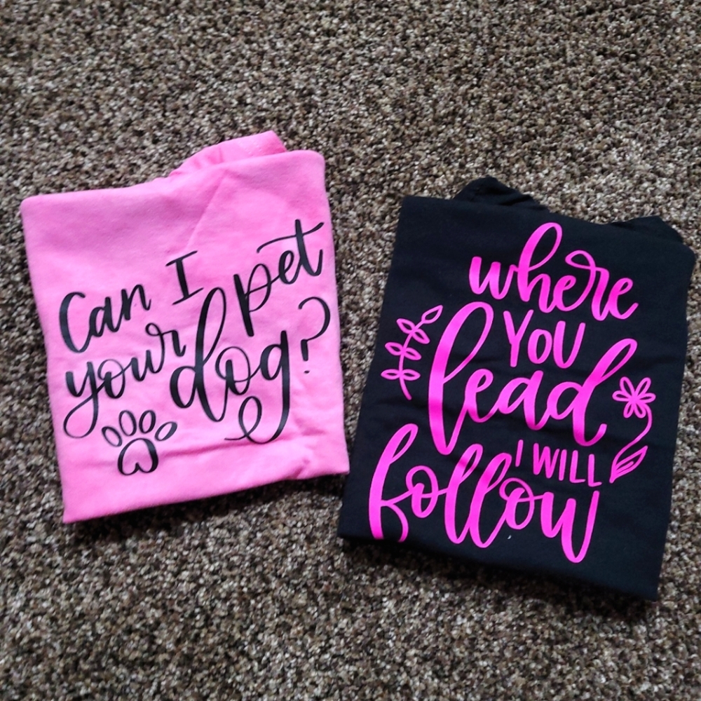 Pink and Black VNeck Fitted Casual Basic Boutique Shirt Bundle - Xsmall
